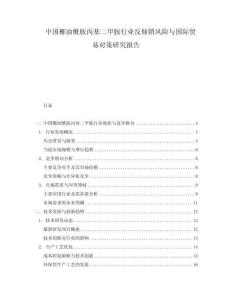 中國椰油酰胺丙基二甲胺行業(yè)反傾銷風險與國際貿(mào)易對策研究報告
