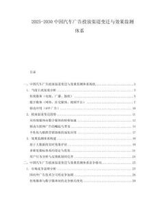 2025-2030中國汽車廣告投放渠道變遷與效果監(jiān)測體系