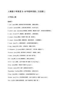 人教版小學(xué)英語(yǔ) 3 - 6 年級(jí)單詞表（白話版）