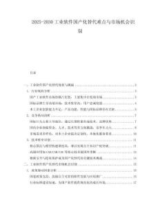 2025-2030工業軟件國產化替代難點與市場機會識別