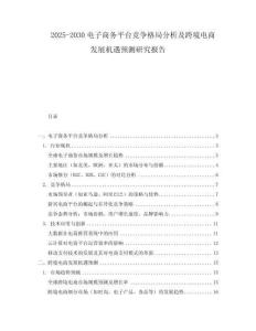 2025-2030電子商務平臺競爭格局分析及跨境電商發展機遇預測研究報告