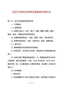 2025年消化內科常見疾病的護理方式