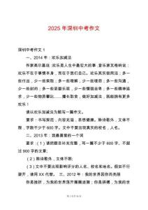 2025年深圳中考作文