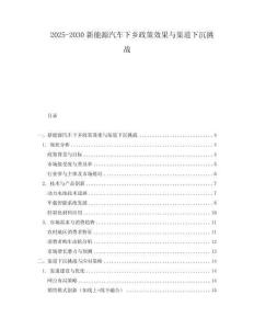 2025-2030新能源汽車下鄉(xiāng)政策效果與渠道下沉挑戰(zhàn)
