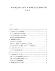 2025-2030電信運營商5G網絡建設競爭態勢分析研究報告
