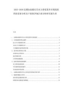 2025-2030法國加泰羅尼亞水力發(fā)電業(yè)界市場現(xiàn)狀供給需要分析及び投資評価計畫分析研究報告書