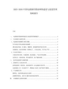 2025-2030中國電感器經(jīng)銷商網(wǎng)絡(luò)建設(shè)與渠道管理策略報(bào)告