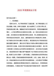 2025年校園創業計劃