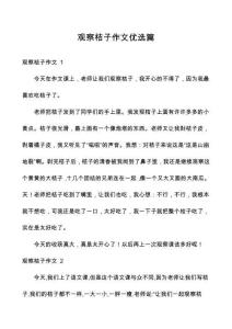 觀察桔子作文優選篇