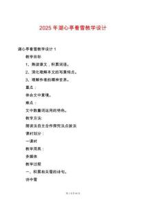 2025年湖心亭看雪教學(xué)設(shè)計