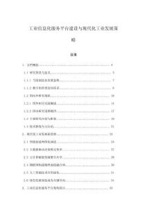 工業信息化服務平臺建設與現代化工業發展策略