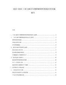 2025-2030工業(yè)大麻在生物降解材料領(lǐng)域應(yīng)用突破報(bào)告