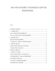 2025-2030光纖光纜生產企業市場競爭力分析與投資危機管控建議