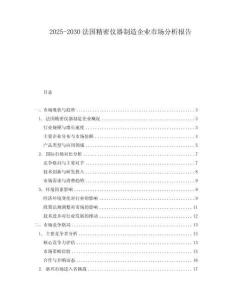 2025-2030法國精密儀器制造企業(yè)市場分析報告