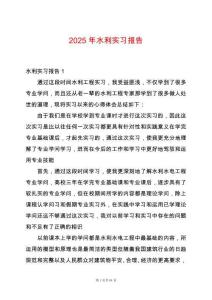 2025年水利實習報告