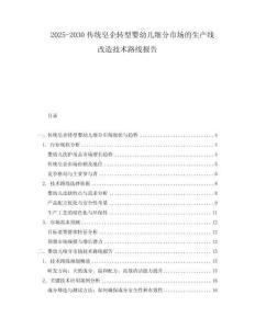2025-2030傳統皂企轉型嬰幼兒細分市場的生產線改造技術路線報告