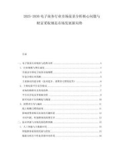 2025-2030電子商務行業市場前景分析核心問題與財富采取規范市場發展新局勢
