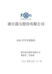 【深交所-2025研報】浙江震元：2025年半年度報告