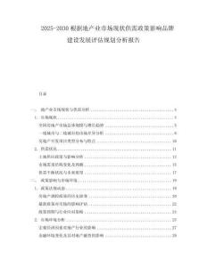 2025-2030根據(jù)地產(chǎn)業(yè)市場現(xiàn)狀供需政策影響品牌建設(shè)發(fā)展評估規(guī)劃分析報(bào)告