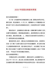 2025年校園法制宣傳簡報