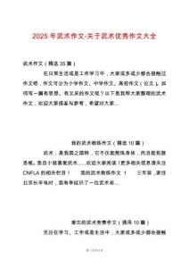 2025年武術作文-關于武術優秀作文大全