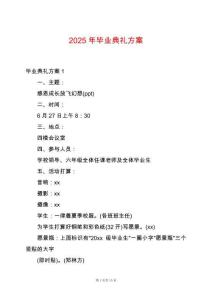 2025年畢業典禮方案