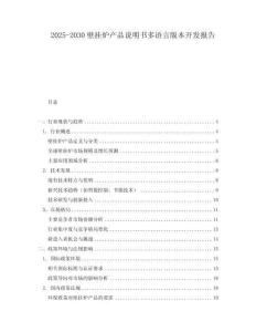 2025-2030壁掛爐產品說明書多語言版本開發報告