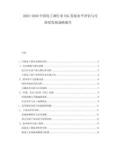 2025-2030中國(guó)電工鋼行業(yè)ESG發(fā)展水平評(píng)估與可持續(xù)發(fā)展戰(zhàn)略報(bào)告