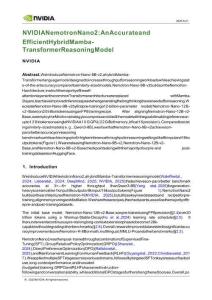 英偉達：2025年Nemotron Nano 2 AI模型技術報告（英文版）