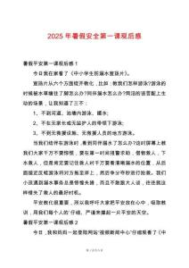 2025年暑假安全第一課觀后感