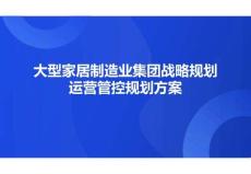 大型家居制造業集團戰略規劃運營管控規劃方案