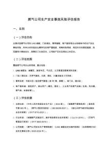 燃氣公司生產安全事故風險評估報告