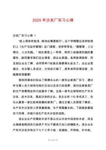 2025年沙發(fā)廠(chǎng)實(shí)習(xí)心得