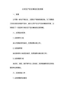 公司生產安全事故應急預案