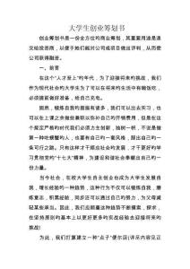 大學(xué)生創(chuàng)業(yè)計(jì)劃書(shū)樣本
