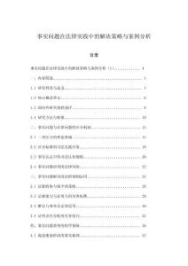 事實問題在法律實踐中的解決策略與案例分析