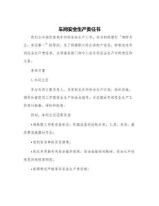 車間安全生產(chǎn)責任書