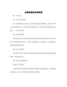 云南省集體合同條例