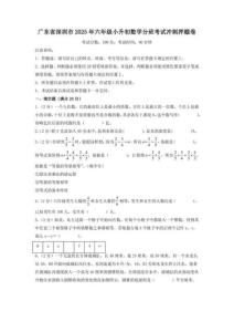 2025深圳市小升初數學分班考試押題卷（學生版+解析版）