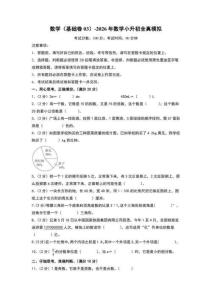 2026（蘇科版）小升初數學模擬試卷（基礎卷3）學生版+解析版