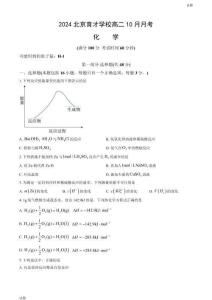 2024北京育才學校高二10月月考化學試題及答案