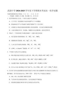 河北武強中學2024-2025學年高一下學期期末化學試卷（含答案）