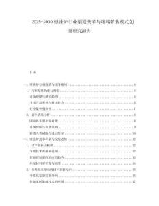 2025-2030壁掛爐行業渠道變革與終端銷售模式創新研究報告