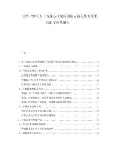 2025-2030人工智能芯片架構創新方向與算力需求匹配度評估報告