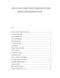 2025至2030中國(guó)油氣管道行業(yè)調(diào)研分析及行業(yè)深度研究及發(fā)展前景投資評(píng)估分析