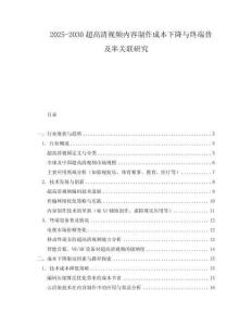 2025-2030超高清視頻內(nèi)容制作成本下降與終端普及率關(guān)聯(lián)研究