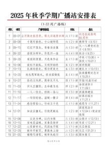 2025年秋季紅領(lǐng)巾廣播站安排表+廣播稿