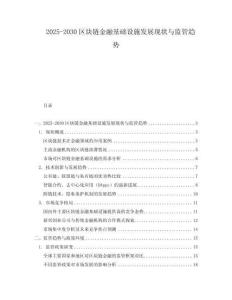 2025-2030區(qū)塊鏈金融基礎(chǔ)設(shè)施發(fā)展現(xiàn)狀與監(jiān)管趨勢