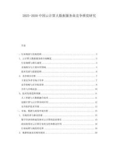 2025-2030中國云計算大數據服務商競爭維度研究