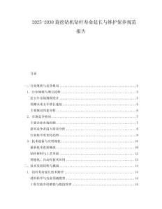 2025-2030旋挖鉆機(jī)鉆桿壽命延長與維護(hù)保養(yǎng)規(guī)范報(bào)告